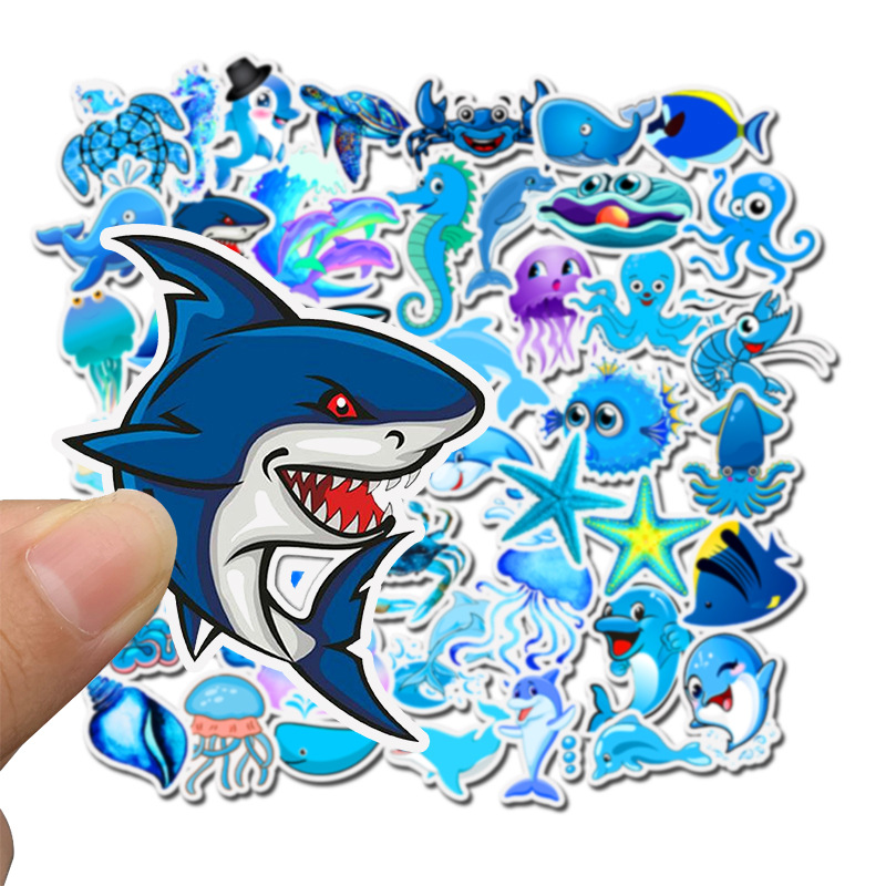 Bộ 49 miếng Sticker hình dán Blue Ocean