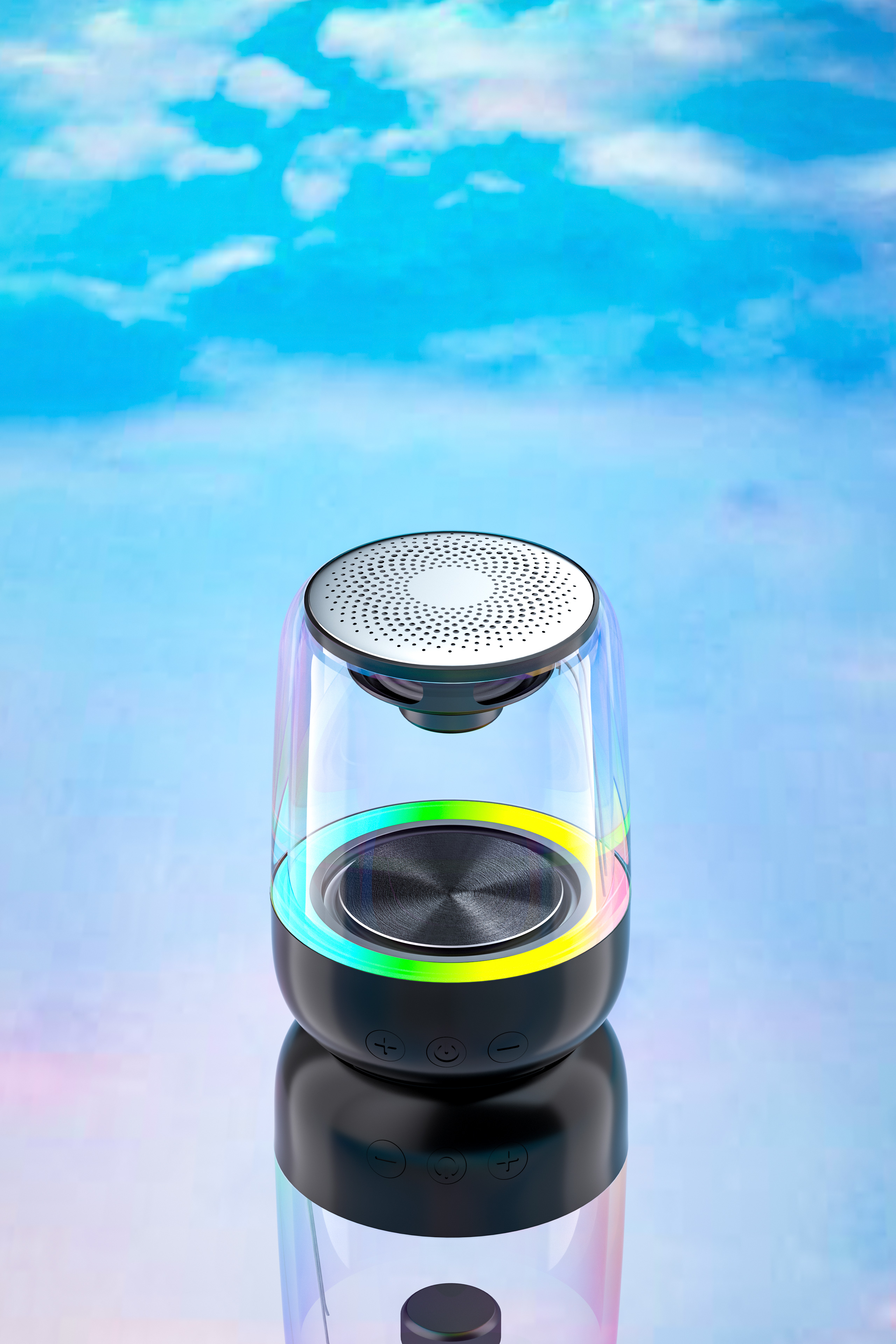 Loa Bluetooth YAYUSI C7 mặt giả kính, có khe cắm thẻ nhớ, chất lượng âm thanh to, Hàng chính hãng ủy quyền Kim Ánh