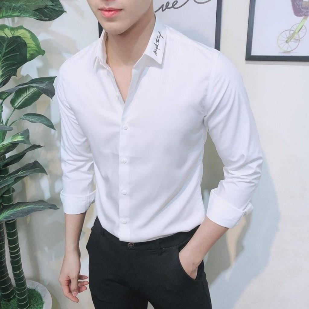Áo Sơ Mi Nam Viền Cổ Chữ Ký GN622 Thời trang TOP FASHION SHOP