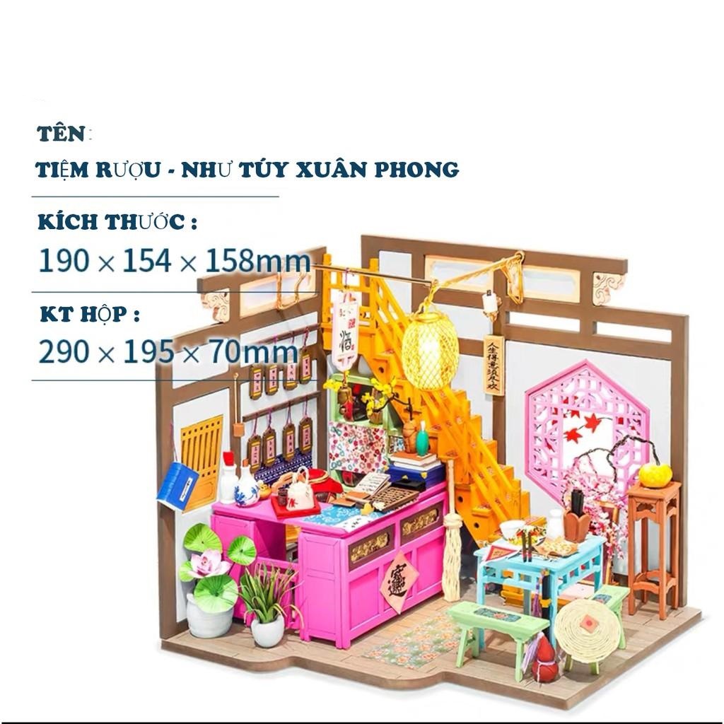 Mô hình nhà búp bê lắp ráp bằng gỗ QUÁN ĂN - Quà tặng sinh nhật tự làm bằng gỗ
