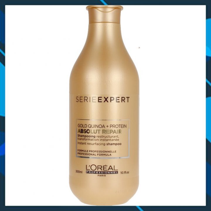 Dầu gội phục hồi tóc L'oreal Serie Expert Gold Quinoa + Protein Absolut Repair Instant resurfacing shampoo 300ml