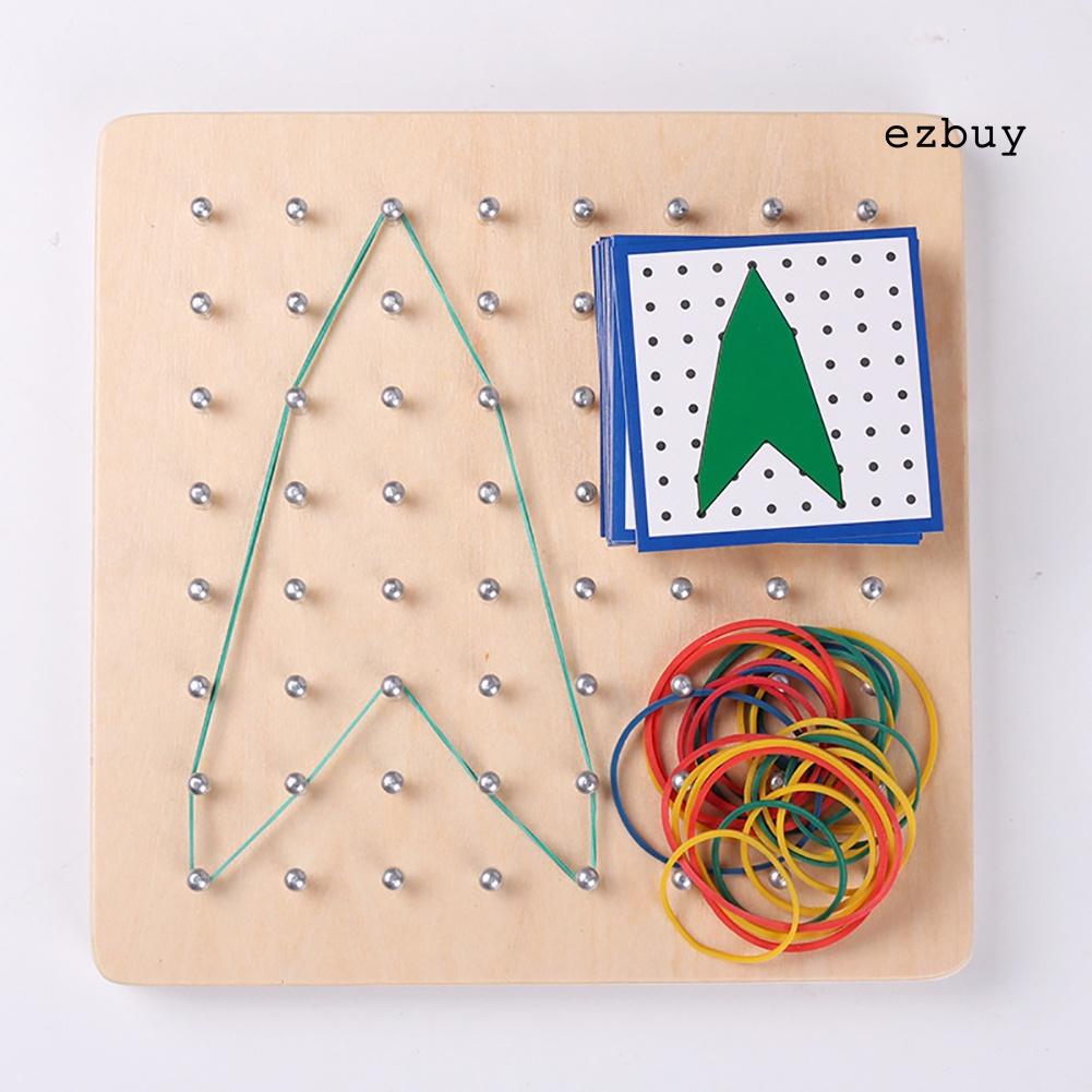 EY-Graphics Rubber Tie Nail Geoboard with Cards Math Learning Education Kids Toy