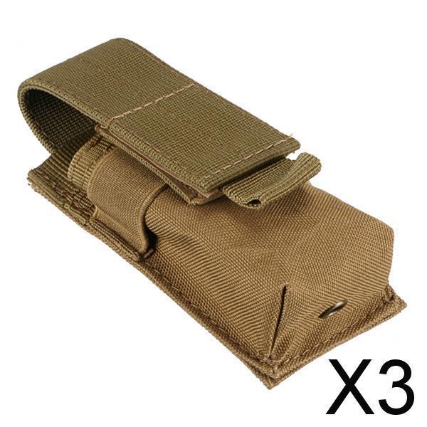3xTactical Military Flashlight Torch Belt Holster Holder Pouch Khaki