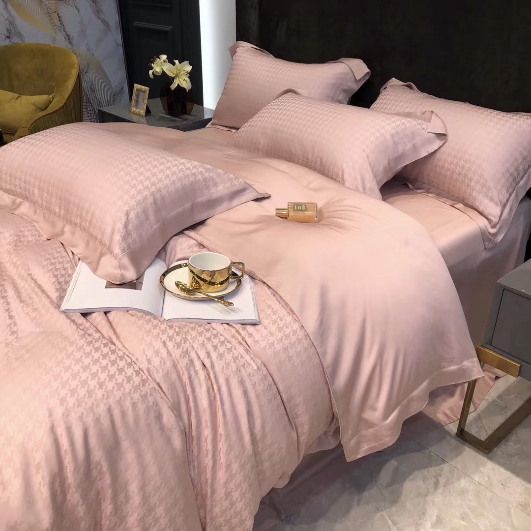 Bộ Chăn Ga Gối Tencel Thiên Nhiên Cao Cấp - Hồng