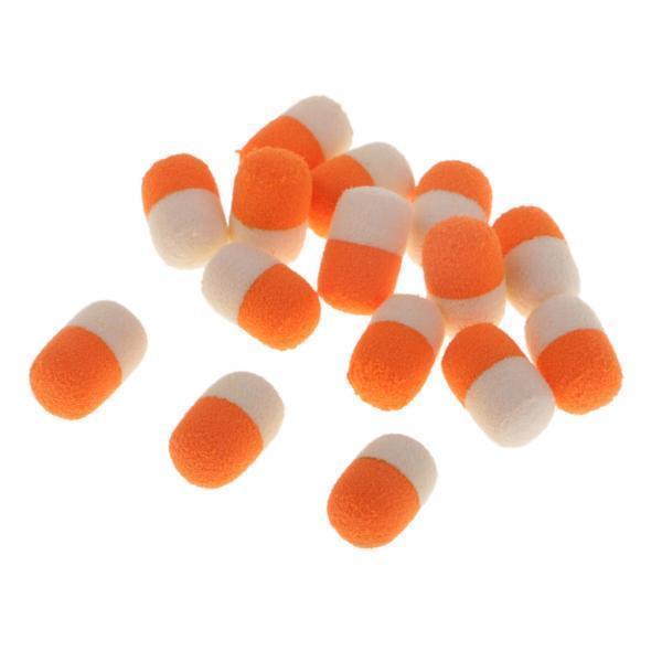 2-7pack 15Pcs/Box Round Floating Fishing Beads Boilies Carp Bait Bead Orange and