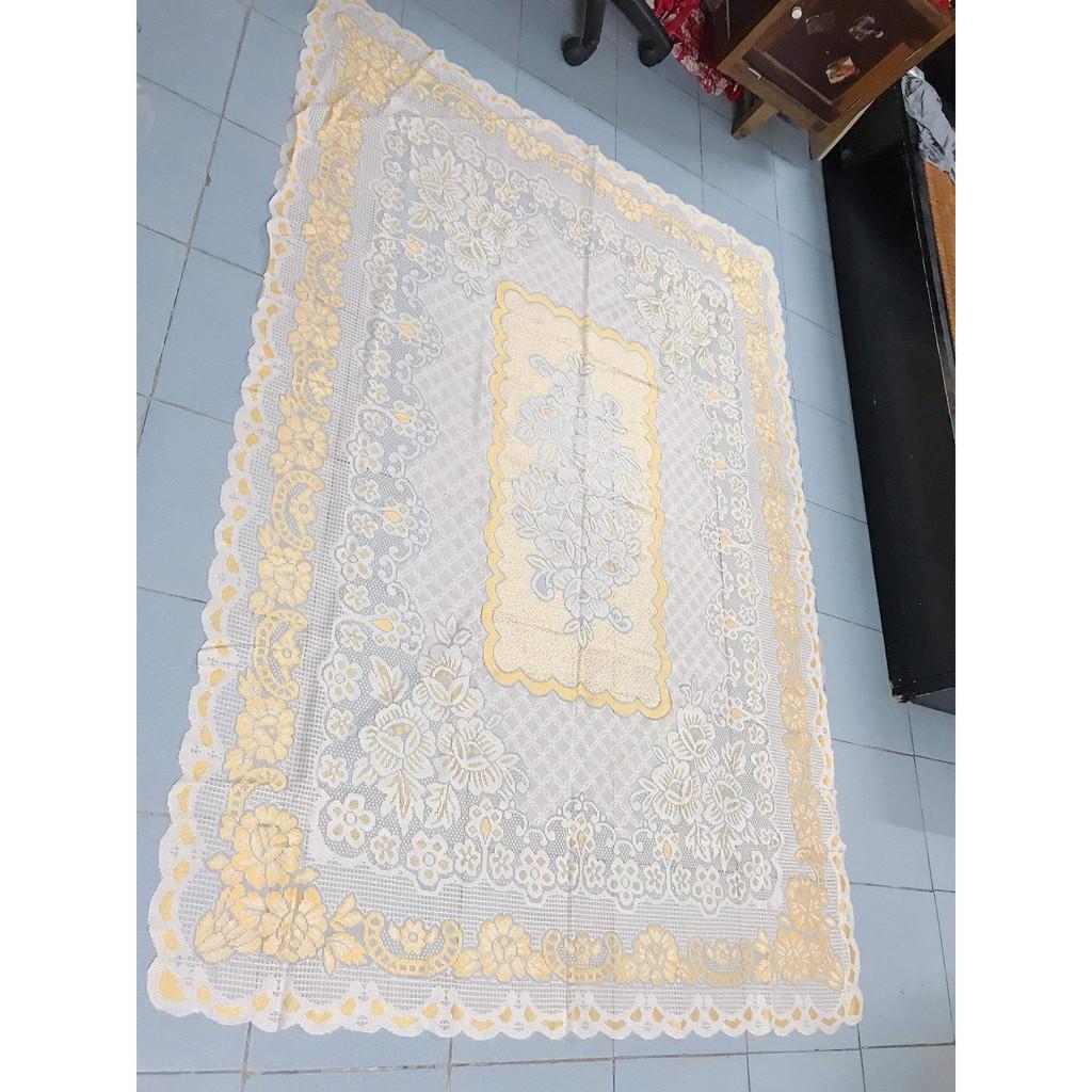 Khăn trải bàn Ren Hoa 140x200cm - HÀNG ĐẸP