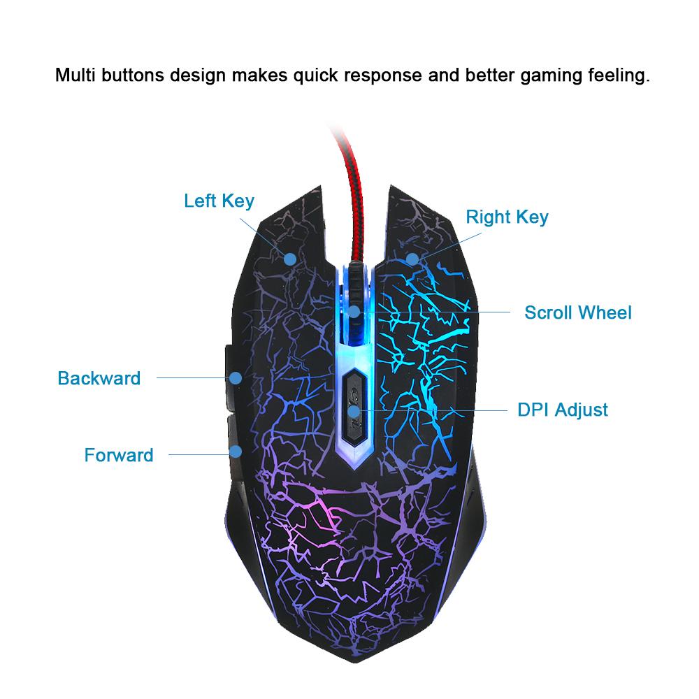 Gaming Mouse Wired RGB Ergonomic Game Mouse USB Computer Mice PC Laptop Gaming Mouse（Black）