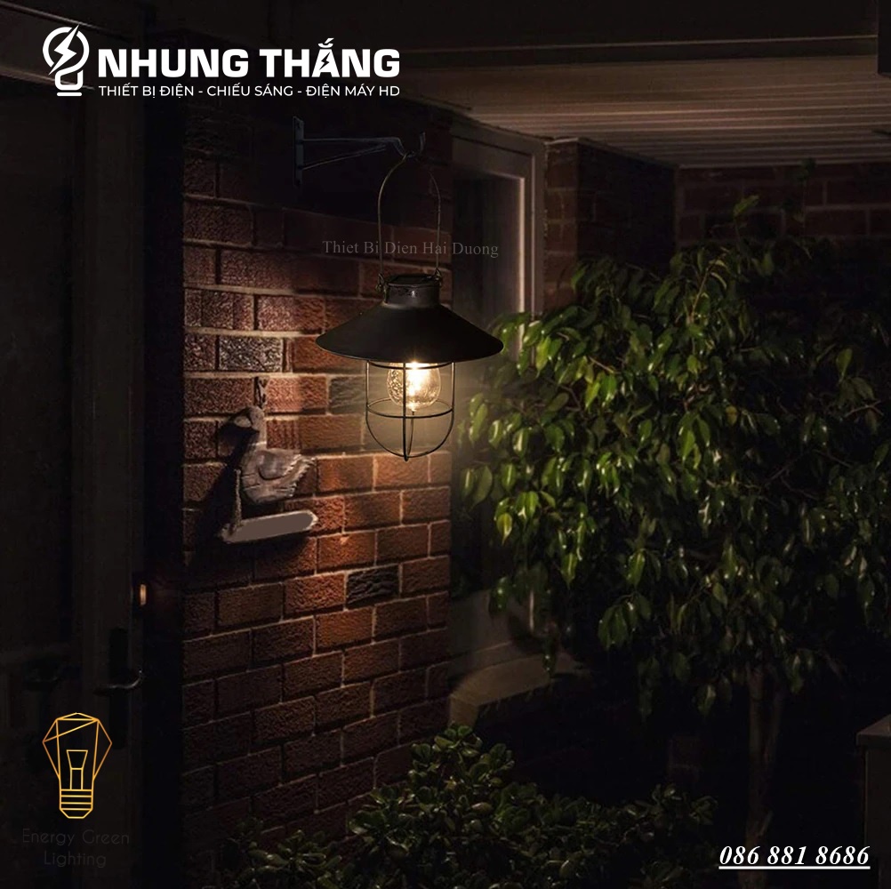 Đèn Treo Thả Phòng Nổ Retro PA02 - Sử Dụng Năng Lượng Mặt Trời - Decor Bắc Âu Trang Trí -Chống Nước Ip65 - Kèm Bóng - Có Video