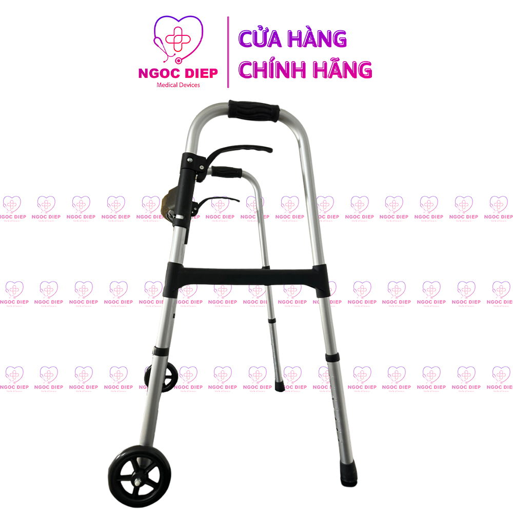 Khung hợp kim cao cấp bánh xe to tích hợp 2 phanh chốt tự động OROMI FBL835222 - Có thể gấp gọn