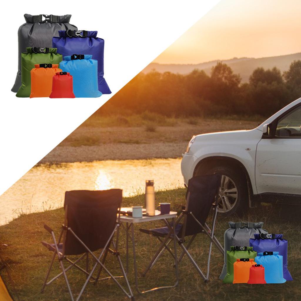 2x 6 Pcs WaterProof Dry Bags, Polyester Dry Sack, Muti-size Canoe Boat Dry Bags Set for Kayaking Camping Hiking