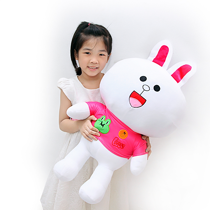 Gấu bông thỏ trắng cony áo hồng xinh xắn size 90cm