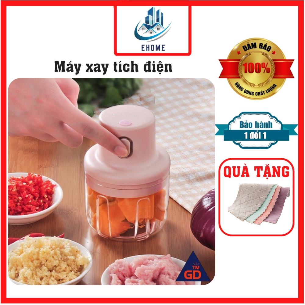 Máy xay tỏi ớt mini cầm tay đa năng sạc điện dung tích 250ml