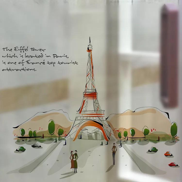 Decal trang trí kính cao cấp mẫu Tháp lớn