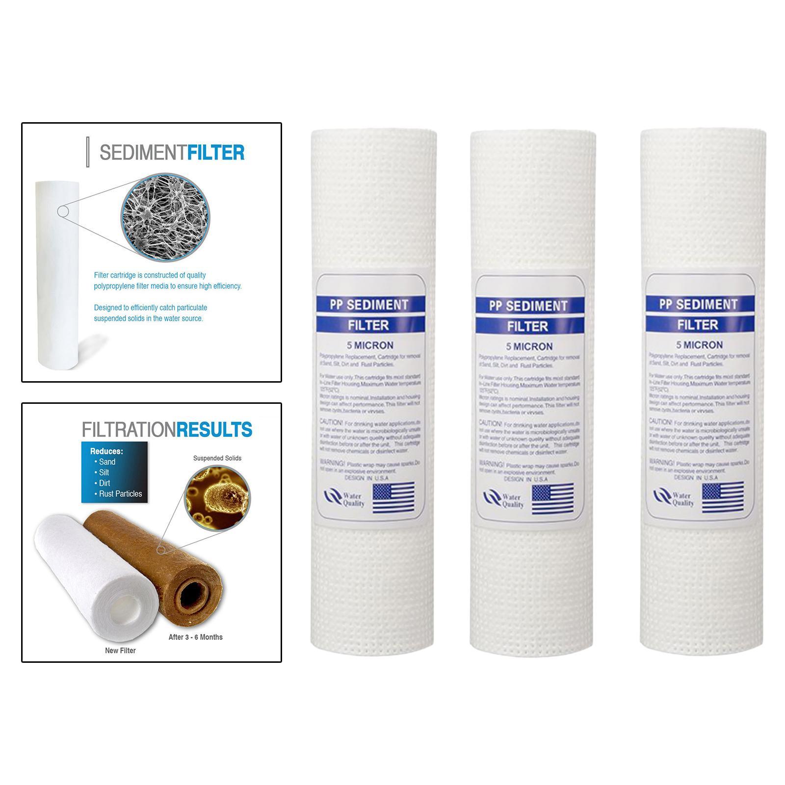 2X 10"x2.5" 120g PP Sediment Water Filter House Cartridge Reverse Osmosis 5