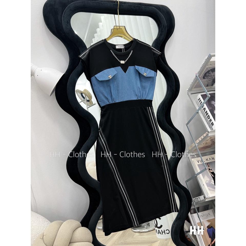 VÁY ĐI CHƠI, VÁY PHA BÒ VIỀN XẺ ĐÙI CỰC HOT