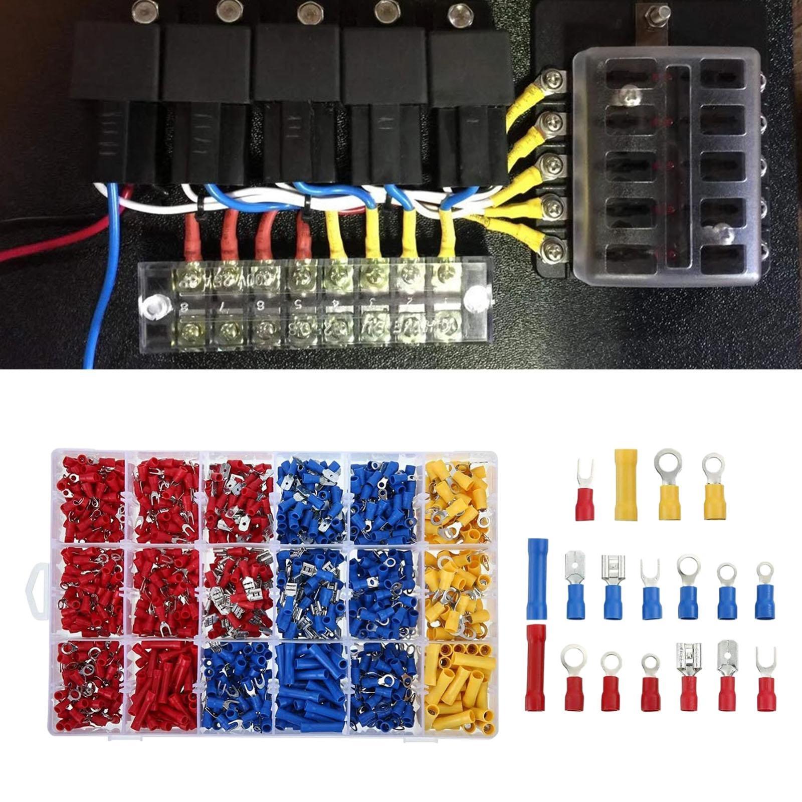 1200x Brass Terminals Connector Wire Terminal Kit for Workshop Home