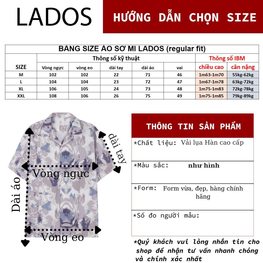 Hình ảnh Áo sơ mi nam họa tiết hologram tay ngắn cổ vest sang trọng LADOS - 8113 dễ phối đồ, thấm hút