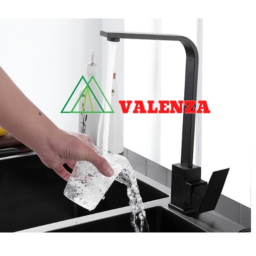Vòi rửa chén bát nano kháng khuẩn cao cấp Valenza sus304 nóng lạnh -dáng vuông khỏe, hiện đại