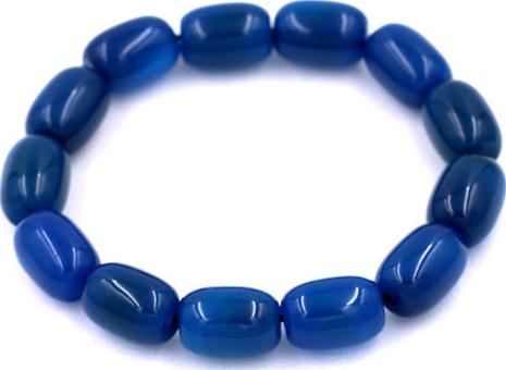 Vòng tay Lu Thống Thạch Anh Xanh Dương Bầu size 10mm x 14mm - hợp mệnh Mộc, mệnh Thủy