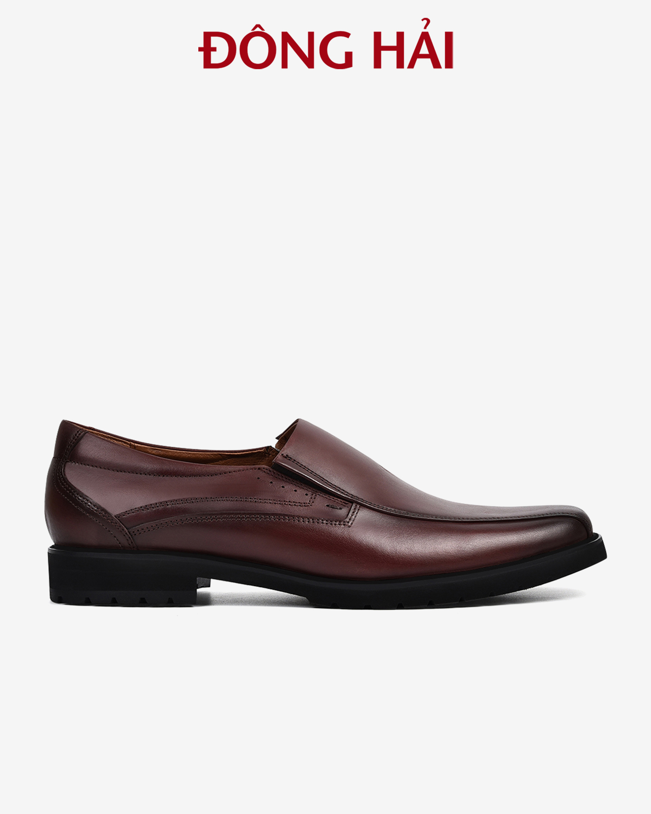 Giày tây nam Đông Hải da bò cao cấp thiết kế slip-on tiện lợi đế cao su 3cm - G01A5