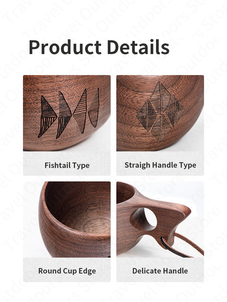 Cốc gỗ Glamping Walnut Cup Naturehike NH20SJ031