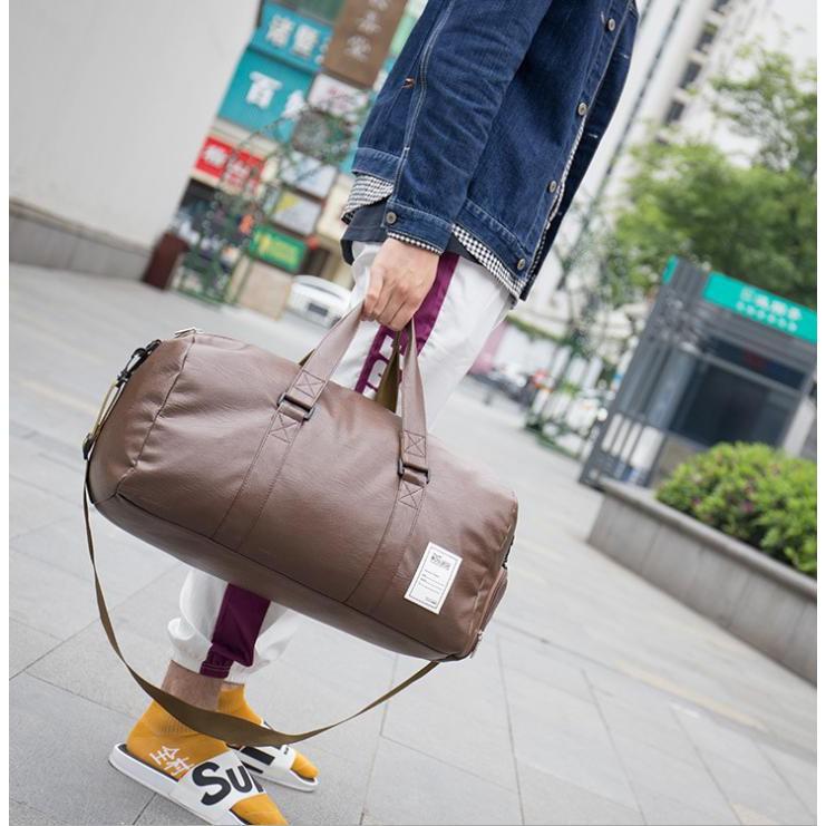 Túi trống da quai xách có ngăn để giày dép WOHLBEGE 57x27x28cm