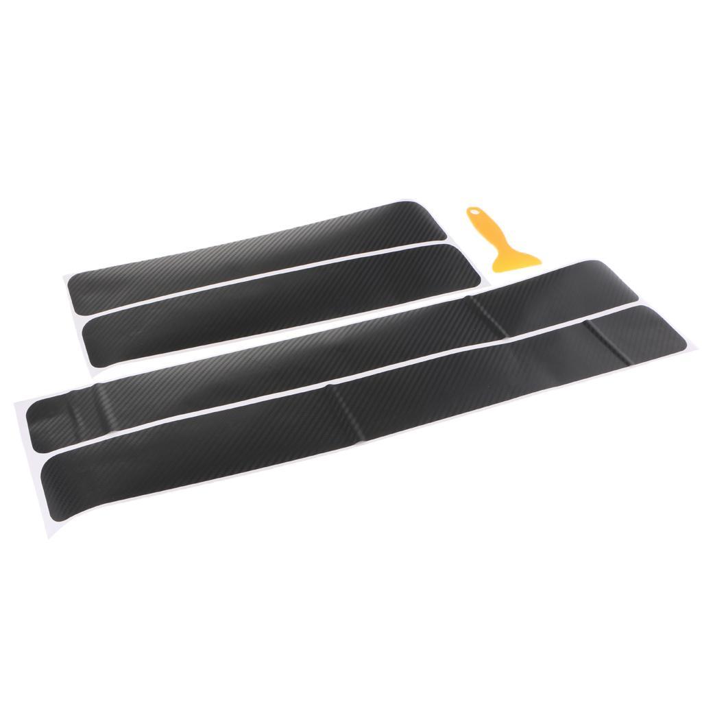 4x   3D   Carbon   Fiber   Black   Car   Door   Sill   Scuff   Plate   Anti   Scratch   Trim   Sticker