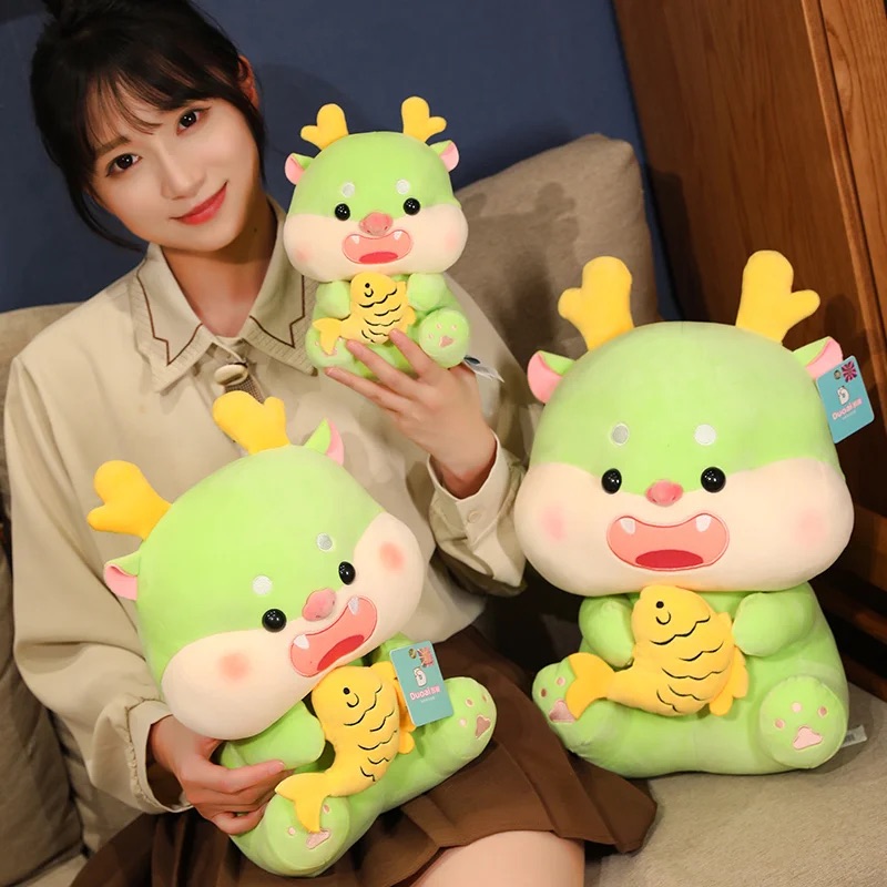 Thú nhồi bông rồng xanh cute - Size 20cm - Màu ngẫu nhiên - Quà tặng gấu bông con rồng mini êm mịn.