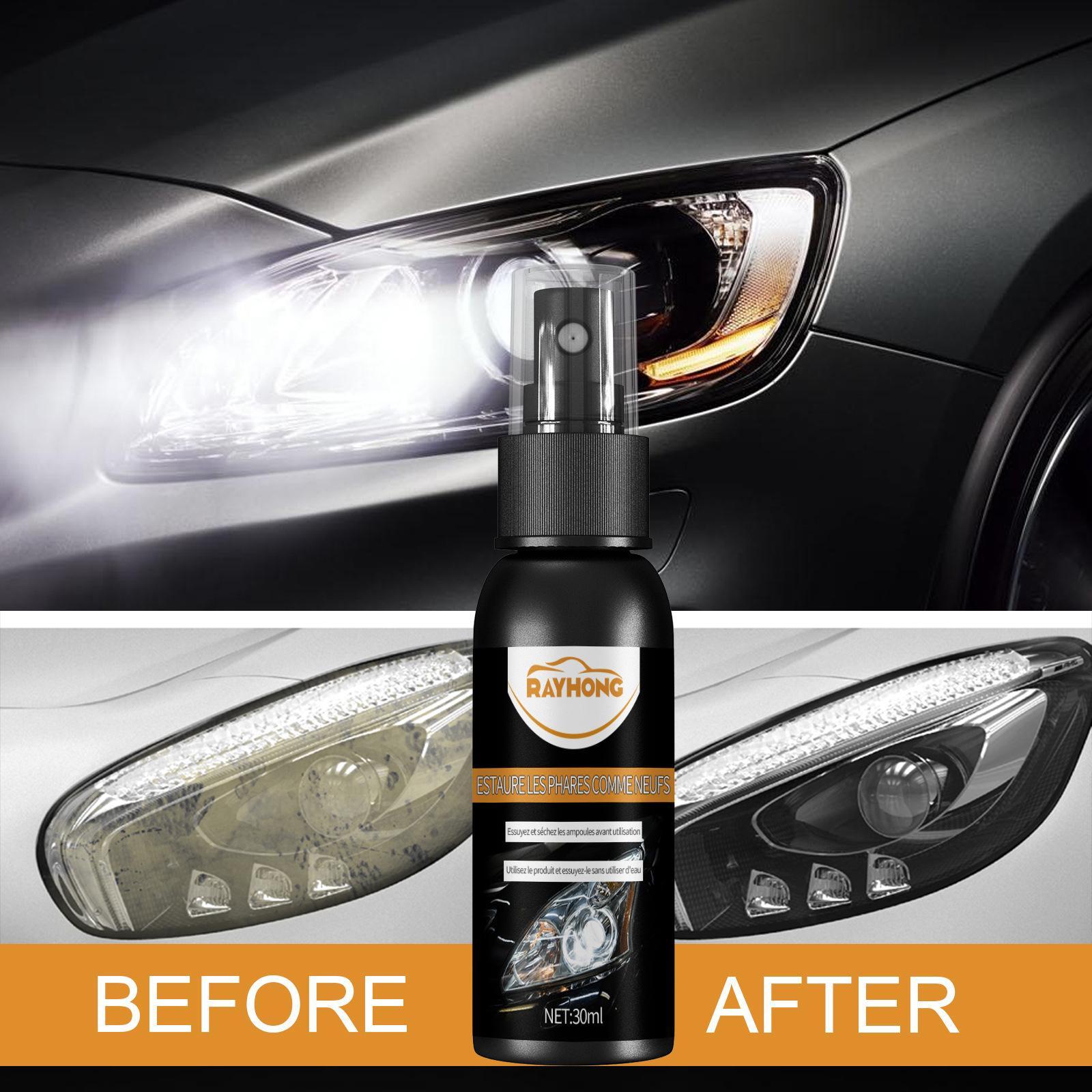 Headlight Repair Fluid Car Headlight Repair Fluid Spray, Headlight Cleaner Restoration Liquid for Repair Matt Yellowed Headlights
