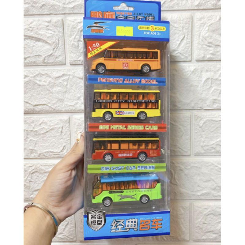 Set 4 xe sắt tỉ lệ 1: 50 - đồ chơi xe sắt