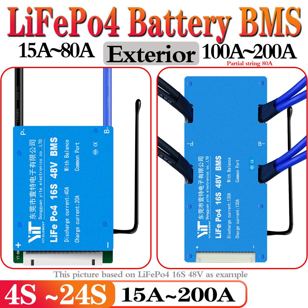 Bảng mạch cân bằng pin lithium LiFePo4 BMS 3.2V Cell 4S 12V 8S 24V 12S 36V 15S 16S 48V 19S 20S 60V 23S 24S 72V 20A 60A 100A 150A Hiện tại: LiFePo4 4S 12V