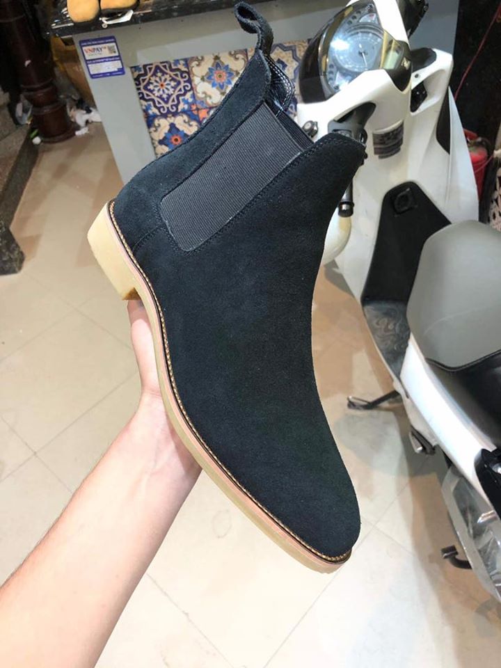 Giày Da Nam Chelsea Boots Giày Da  Bò Lộn Đế Cao Su Cao Cấp Êm Cực Bền  BẢO HÀNH 12 THÁNG Tặng Kèm Phụ Kiện Khi Mua Sản Phẩm