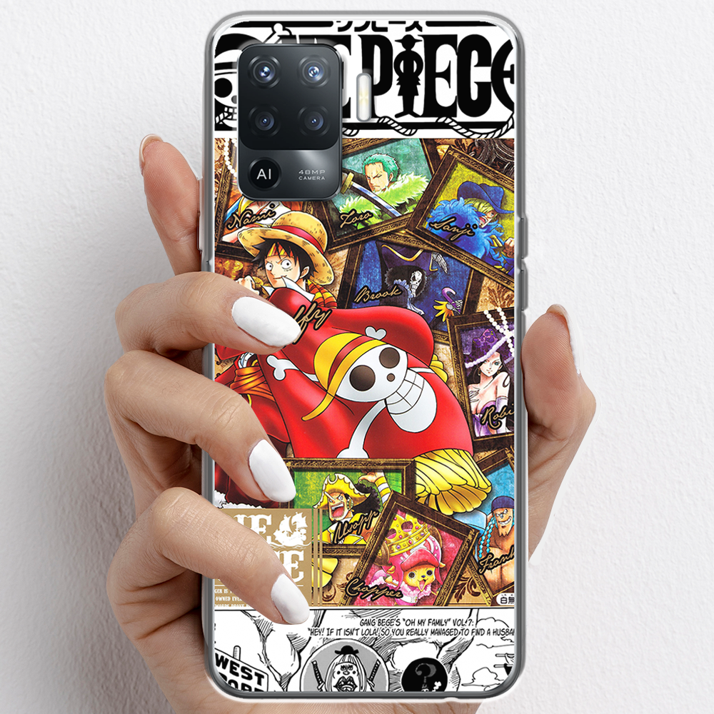 Ốp lưng cho Oppo A54, Oppo A94 nhựa TPU mẫu One Piece cờ đỏ