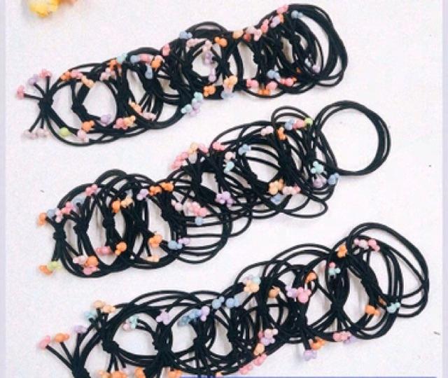 Dây buộc tóc - vòng tay 3 vòng dây chắc chắn phối hạt xinh xắn trẻ trung sành điệu