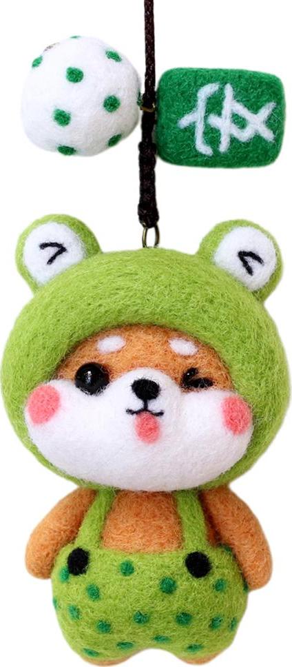 Chiwanji 2 Chiếc Shiba Inu Kim Nỉ Bộ Vòng Tay Động Vật Búp Bê Kim Nỉ Len Nỉ Bộ Không Xong Tự Làm Thủ Công chất Liệu Bộ