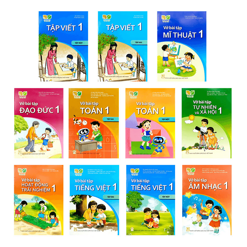 Bộ Vở bài tập Lớp 1- Kết Nối Tri Thức Với Cuộc Sống (11 quyển- Kèm bìa nilong bao sách)