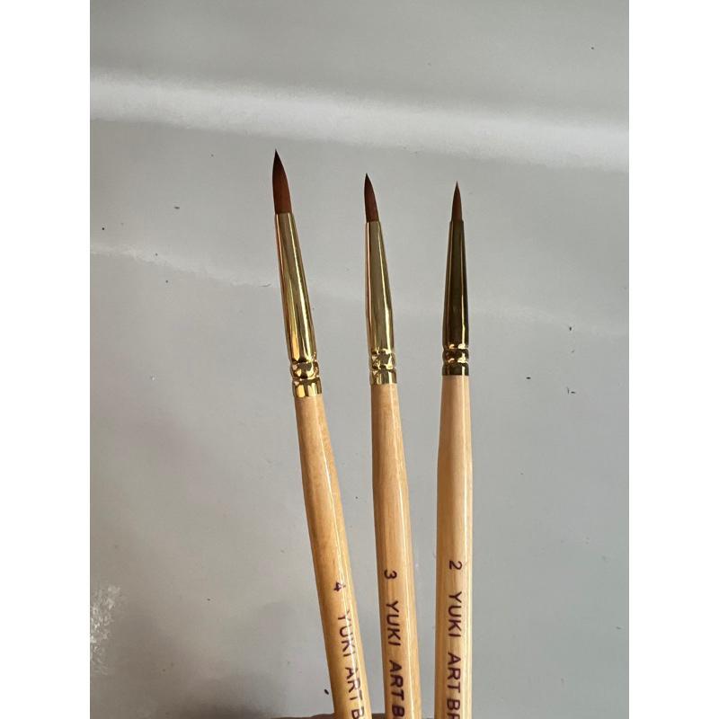 Cọ Đắp Hoa Yuki Số 2,3,4 Cán Gỗ Vàng Cao Cấp, Cọ Đắp Bột Nail Nặn Hoa Bột, Lông Tơ Cao Cấp Mềm Mại, Dễ Bám Bột Women Nữ Làm Nail Vẽ Nail