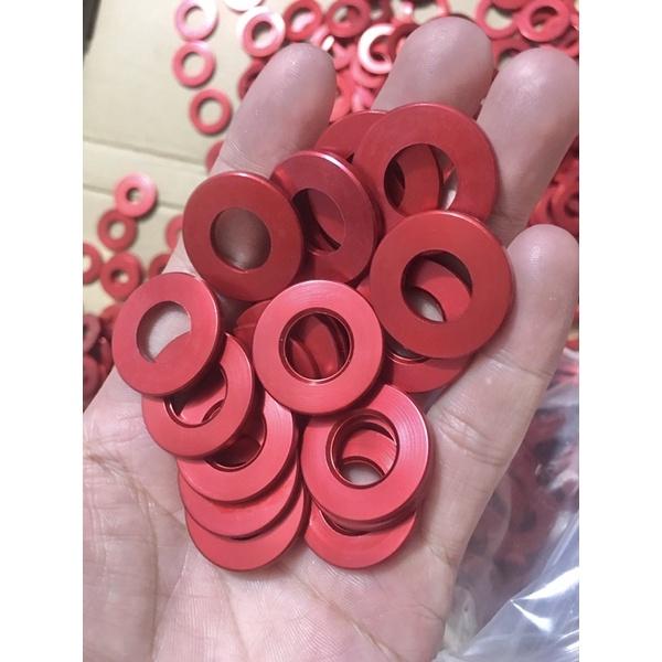Long đền nhôm màu đỏ 6li 8li 10li 12li 14li được tiện chi tiết tỉ mỉ dày dặn