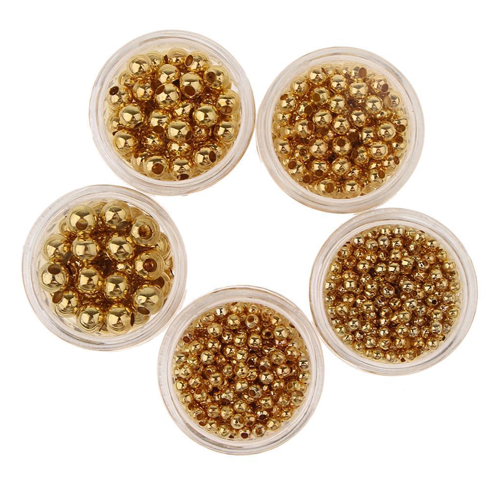 5 Bottles Stainless Steel Loose Spacer Bead DIY Assorted 2mm-5mm  LOT