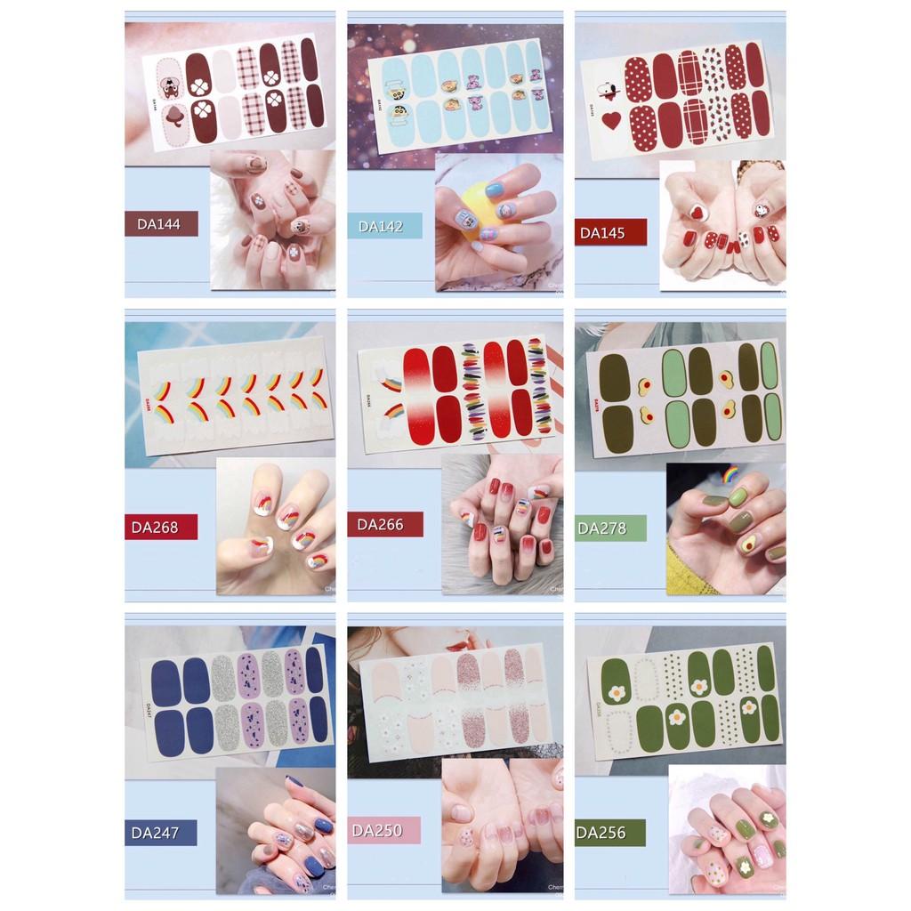 Bộ Dán Móng Tay Nail Sticker Gồm 14 Móng - Không Thấm Nước Có Độ Đàn Hồi Tốt