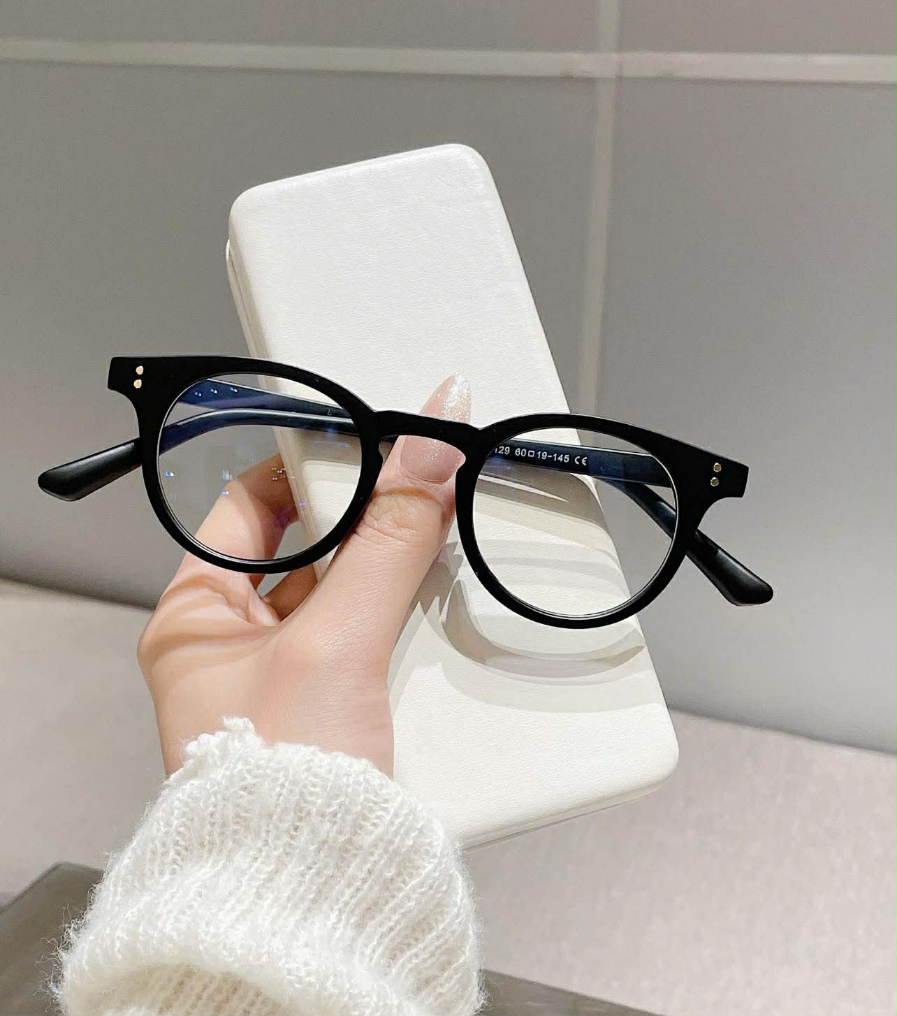 Kính thời trang, Kính cận Mắt tròn nhỏ mắt kính chống tia Uv + Tặng phụ kiện kèm theo