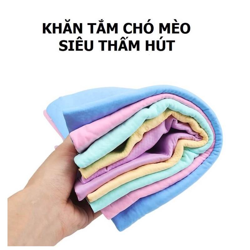 Khăn tắm chó mèo Clean Cham siêu thấm hút - Khăn lau đa năng, siêu thấm đa công dụng (Size to)