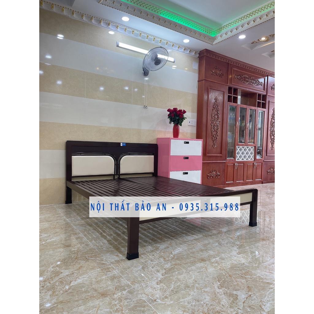 Giường sắt khung hộp ngang 1m4 dài 2m BẢO AN