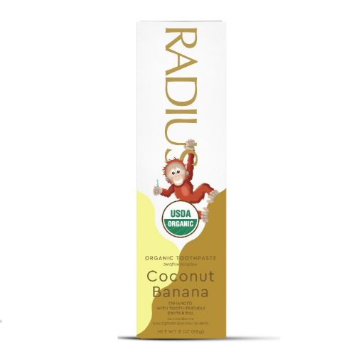 Kem Đánh Răng Hữu Cơ Trẻ Em Vị Chuối Dừa Radius - Organic Coconut Banana Toothpaste 85g