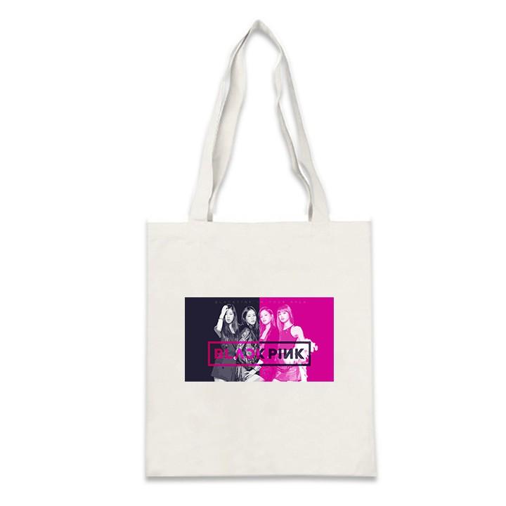 Túi tote túi vải in hình nhóm BLACK PINK Kpop