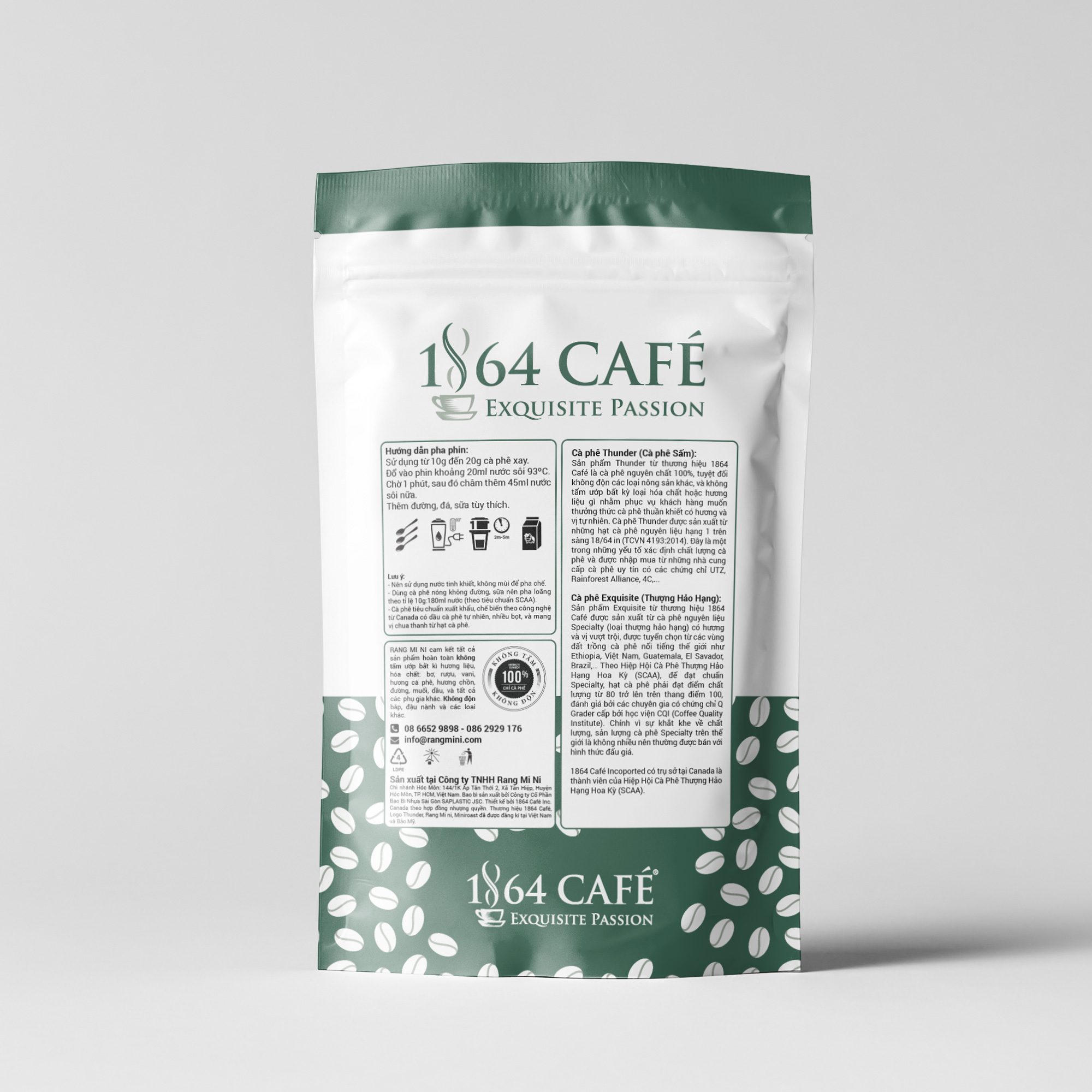 440g Cà Phê Culi Robusta Rang Xay Tinh Khiết 100% – 1864 CAFÉ