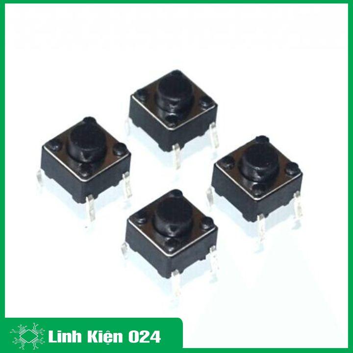 Nút nhấn 4 chân 6x6x5mm (đen 1 chiếc)