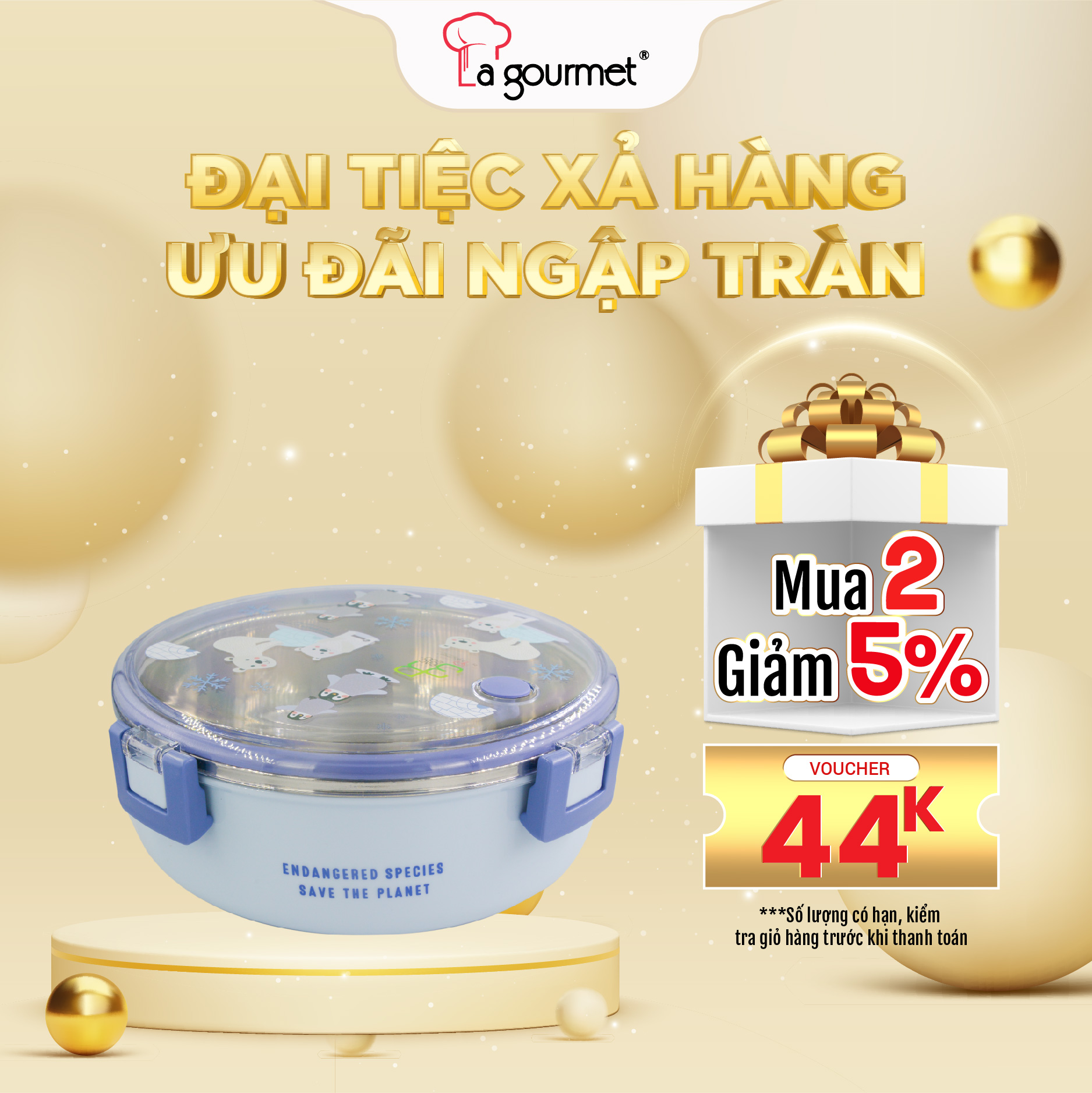 Camen đựng cơm cao cấp La gourmet Save The Planet 1250ml - 375964 (bảo hành 1 năm)