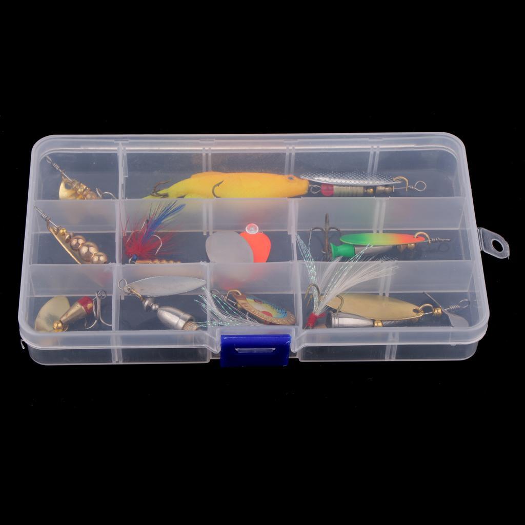 9pcs Metal Fishing Lures Treble Hooks Spinner Baits & Spoons Bass Trout Salmon Freshwater & Saltwater
