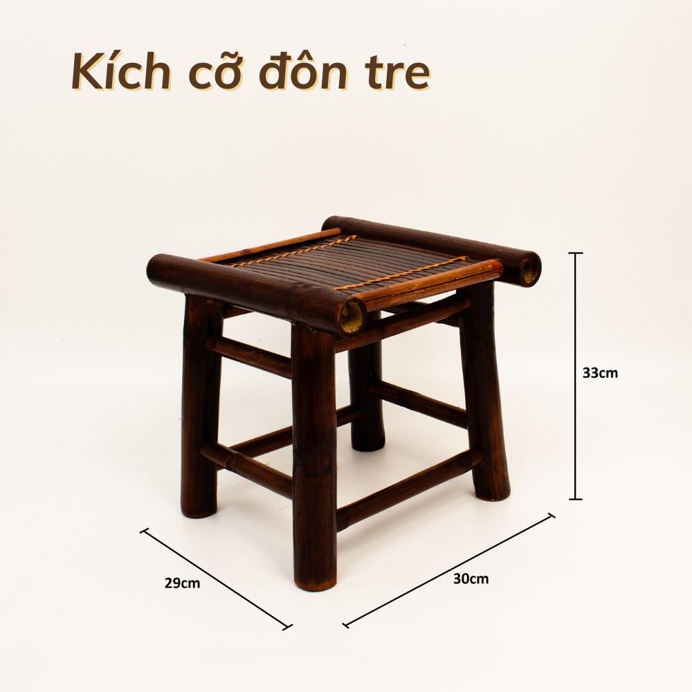 (Combo siêu tiết kiệm) Bộ bàn ghế tre mộc nhỏ gọn đơn giản, phù hợp mọi không gian decor gia đình / ban công / Homestay